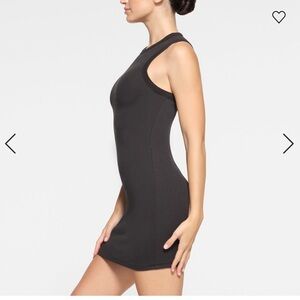 SKIMS Cotton Rib Dress in Soot Size XL